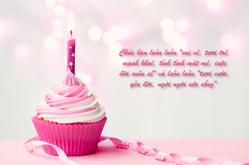 Tạo thiệp chúc mừng sinh nhật với bánh kem và nến hồng ⋆ Ghép Hình ảnh Online