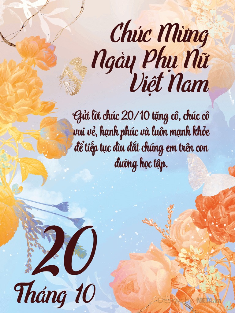 Tạo thiệp chúc mừng 20/10 tới cô giáo nhân ngày phụ nữ Việt Nam