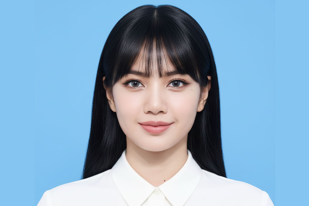 Lisa chụp ảnh thẻ